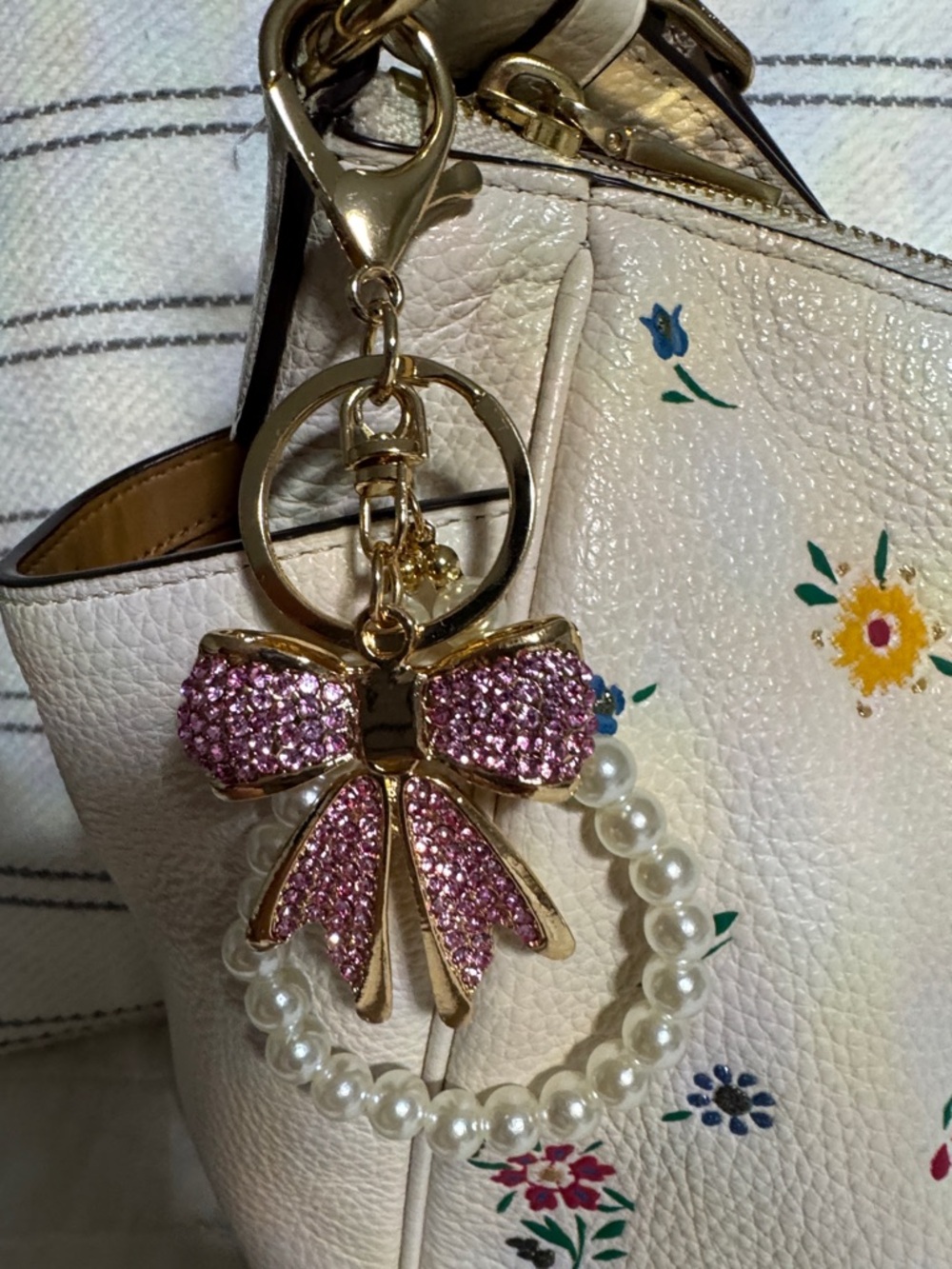 Rhinestone/ Pearl Bag Charm